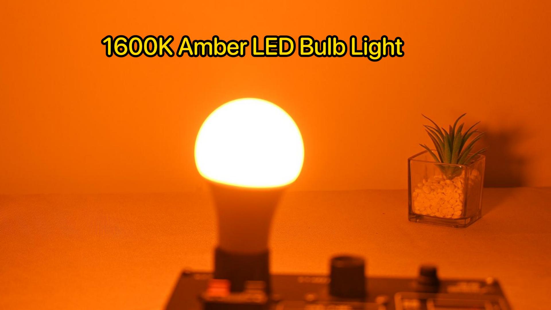 LLLPRT Amber Light Bulb, Dimmable Warm White 1600K LED 180LM